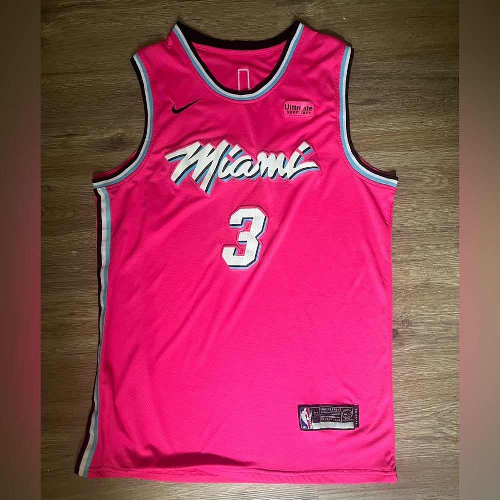Nike NBA Miami Heat Dwayne Wade Sunset Vice City Pink Edition Jersey